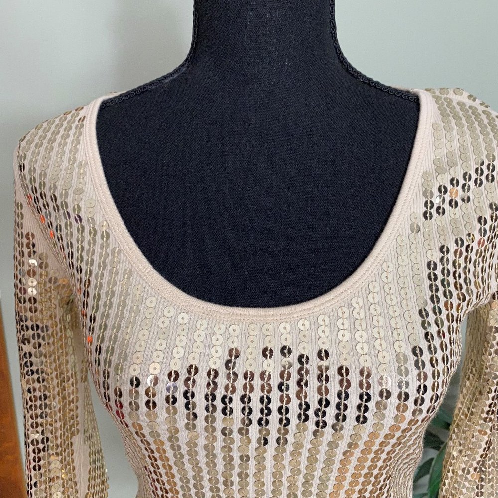 EXSPRESS GOLD SEQUINED TOP